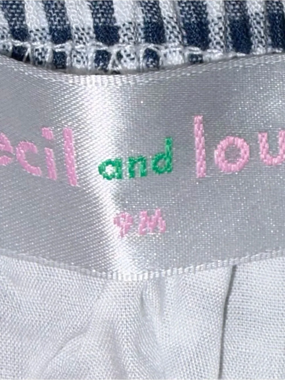 Cecil and Lou fully lined red/navy Seersucker Diaper Set sz 9 months NWT